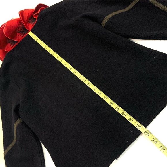 COVELO Boiled Wool & Silk Poppy Sweater Jacket (Sz M) - Picture 11 of 11